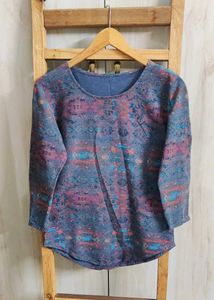 Patterned 3/4 Sleeve Top size-34