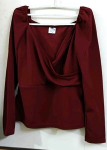 Burgundy Long Sleeve Top