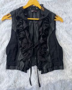 Coquette Black Tie Top