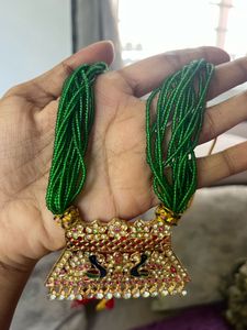 Peacock Pendant Green Beaded Necklace