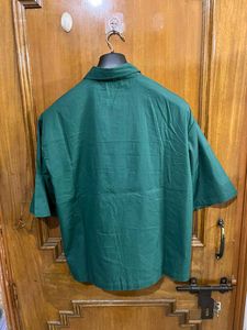 GLITCHEZ (MYNTRA) GREEN DROP SHOULDER COTTON SHIRT