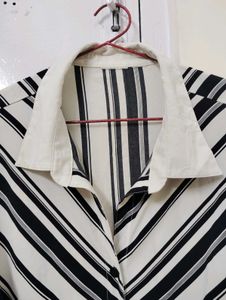 Striped Tie-Front Shirt