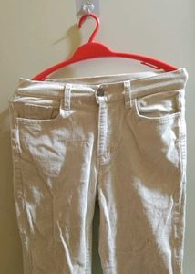 straight cream Pants