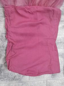 Pink Net one shoulder crop top