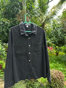 Black Oversized Denim Shirt