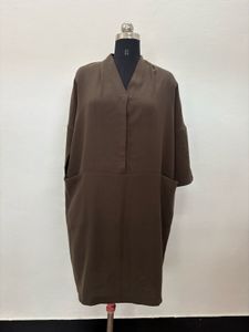 Brown V-Neck Dress