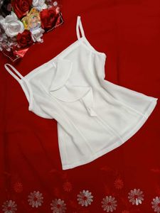 White Sleeveless Formal Top🤍