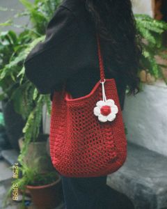 Red Crochet Handbag