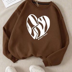 Brown Broken Heart Graphic Sweatshirt