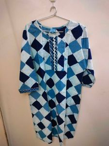 Blue Patterned Kurta (XXL Size)