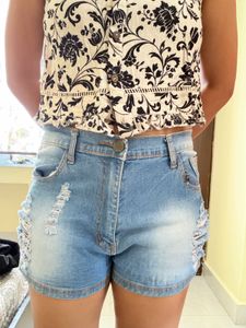 Ripped Denim Shorts