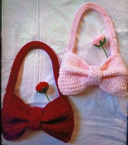 Pintresty Bow Crochet Bag 👝🌷