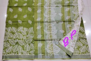 New Green Linen Saree