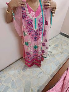 Baby Pink Beautiful Suit- Stitched,3 Pieces