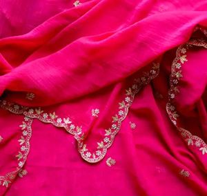 New Georgette Saree With Stitched Blouse