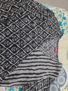 Printed Black &amp; White Dress