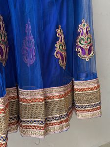 Elegant Blue Lehenga Choli Set without blouse