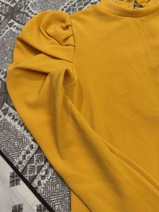 Mustard Puff Sleeve Top