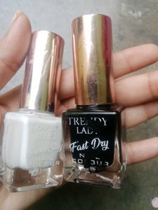 Black &amp; White Nail Polish Duo