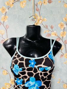 Blue Floral Bodysuit