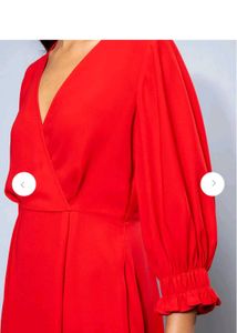 H&amp;MRed Wrap Midi Dress