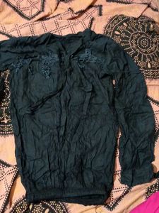 Elegant Black Embroidered Top