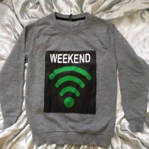 Gray Weekend Graphic Sweater