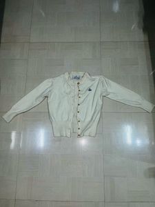 Elegant Cream Button-Down Knit Cardigan