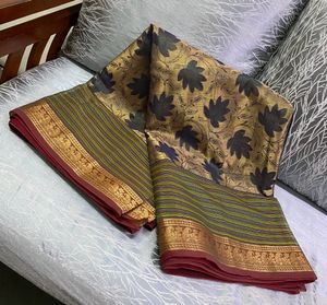 Green And Gold Saree