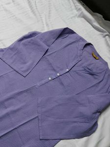 Aurelia Purple Striped Cotton Mix Kurta