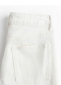 High-Waisted Straight Fit White Jeans
