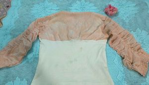 Peach &amp; White Stylish Top