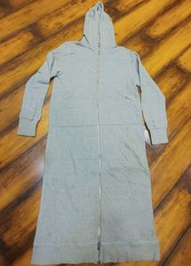 Grey Full Zip Hoodie Dress