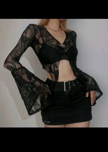Bell Sleeve Gothic Lace Top