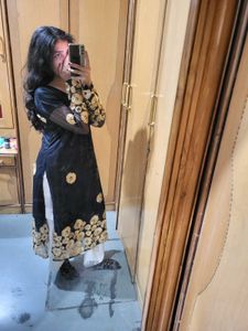 Black kurtaa Gold Embroider gota patti