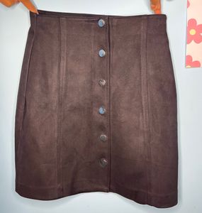 MANGO SUEDE BLACK SKIRT(Waist - 26/28)