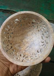 Stone Bowl And Plate.(RAJASTHANI Expensive Work)