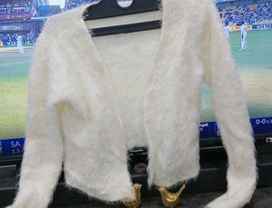 Fluffy White Cardigan (32-36inch)