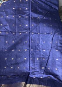 Navy Blue Silk Blend Saree