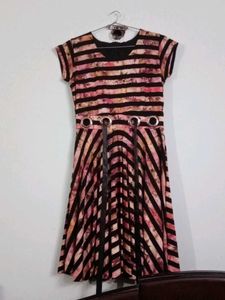 Striped Fit & Flare Dress