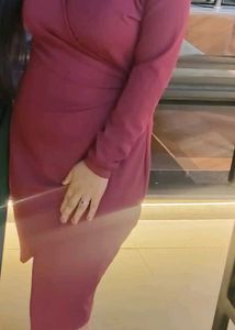 Elegant Burgundy Dress