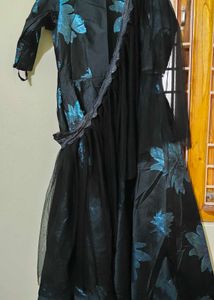 Elegant Black Floral Saree