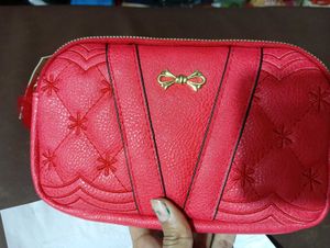 Ruodan Red Quilted Pouch