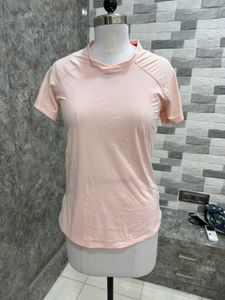 Peach Mock Neck T-shirt