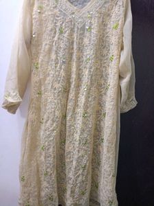 Chikenkari Net Kurta