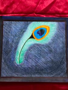 Handmade Peacock Feather Artwork