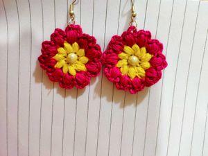 Crochet Flower Earrings