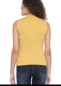 Women Stretchable Knitted Ribbed Top