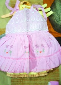 Baby Girl Cotton Frock For Summer With Bottom