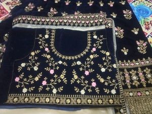 Velvet Embroidery Lehenga Choli With Dupatta